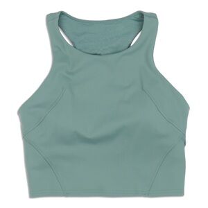 lululemon Wunder Train Racer Back High Neck Sports Bra Tank - Tidewater Teal